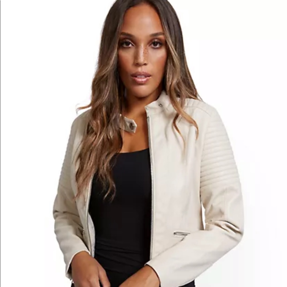 Faux leather moto jacket